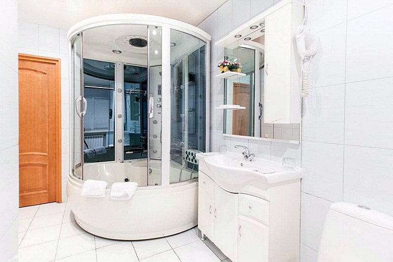 Bathroom of the Two-bedroom Apartment at the Atrium Hotel in St. Petersburg