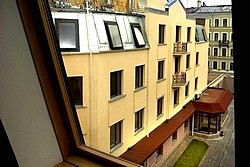 View Onto Hotel Facade From One Of The Rooms at the Brothers Karamazov Hotel in St. Petersburg