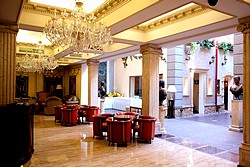 Lobby at the Golden Garden Boutique Hotel in St. Petersburg