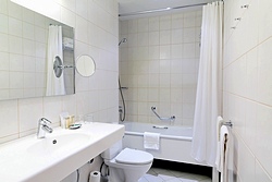 Bathroom of the Standard Double Room at the Grand Hotel Emerald in St. Petersburg