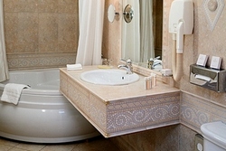 Bathroom of the Junior Suite at the Grand Hotel Emerald in St. Petersburg