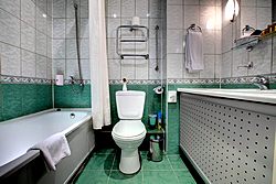 Bathroom of the Standard Room at the Guyot Hotel in St. Petersburg