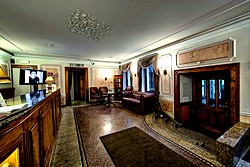 Lobby at the Helvetia Hotel in St. Petersburg