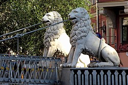 Lions near the History Hotel on Kanal Griboedova at the History Hotel on Kanal Griboedova in St. Petersburg