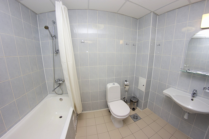 Bathroom of the Junior Suite at the Lyra Hotel in St. Petersburg