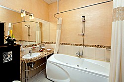 Bathroom of the Suite at the Nevsky Forum Hotel in St. Petersburg