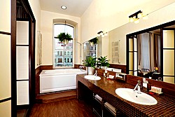 Bathroom of the Forum Grand Suite at the Nevsky Forum Hotel in St. Petersburg