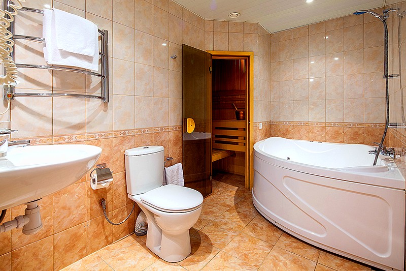 Bathroom of the Superior Room at the Nevsky Hotel Moyka 5 in St. Petersburg