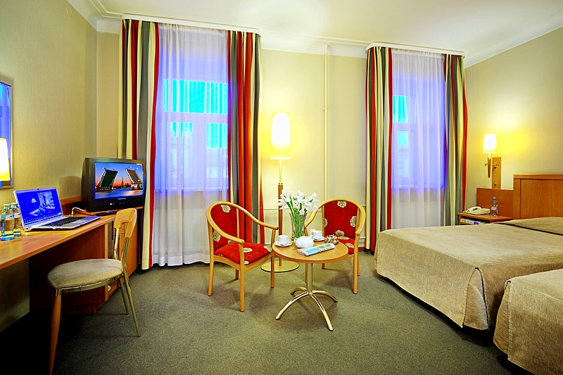 Standard Twin Room at the Oktiabrskaya Hotel in St. Petersburg