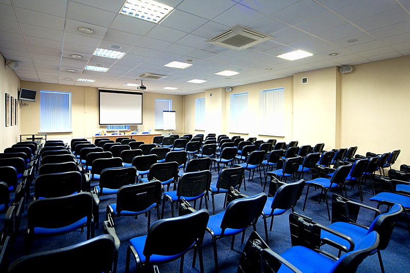 Blue Conference Hall at the Oktiabrskaya Hotel in St. Petersburg