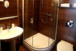 Bathroom of the Standard Room at the Pushka Inn Hotel in St. Petersburg