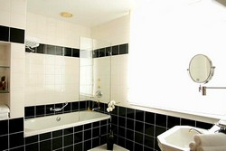 Bathroom of the Junior Suite at the Radisson Royal Hotel in St. Petersburg