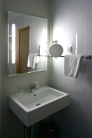 Bathroom of the Standard Single Room at the Saint Petersburg Hotel in St. Petersburg