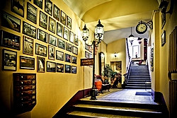 Entrance at the Shelfort Hotel in St. Petersburg