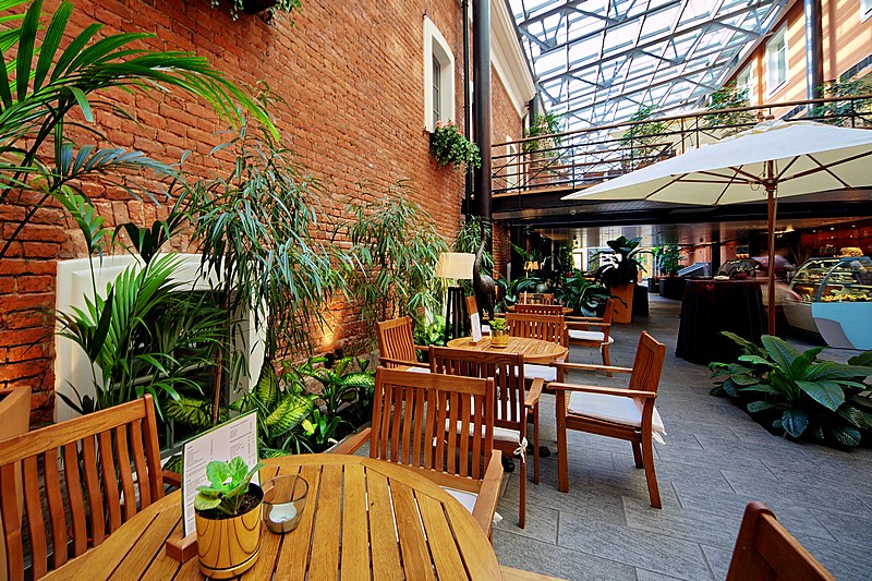 Garden Cafe at the Solo Sokos Hotel Palace Bridge in St. Petersburg