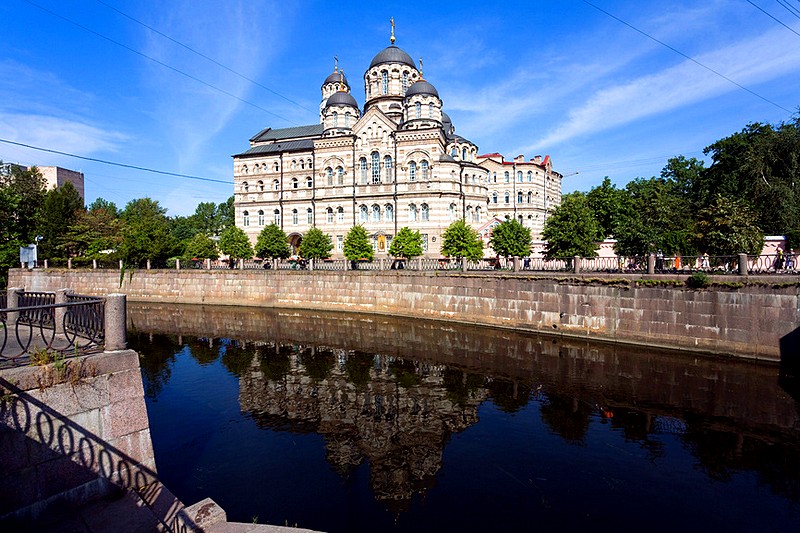 Ioannovskiy (St John) Monastery on Karpovka River in St Petersburg, Russia