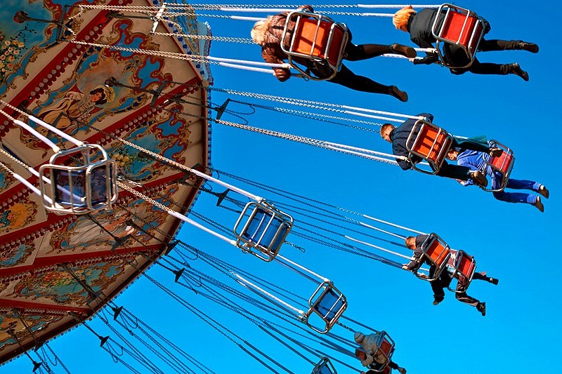 Amusement park on Krestovsky Island in St Petersburg, Russia