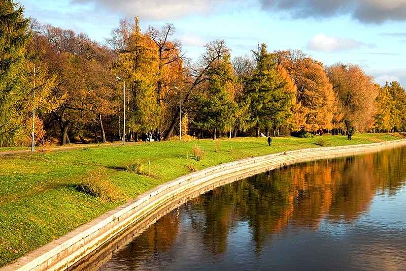 Autumn view of Yelagin Island in St Petersburg, Russia