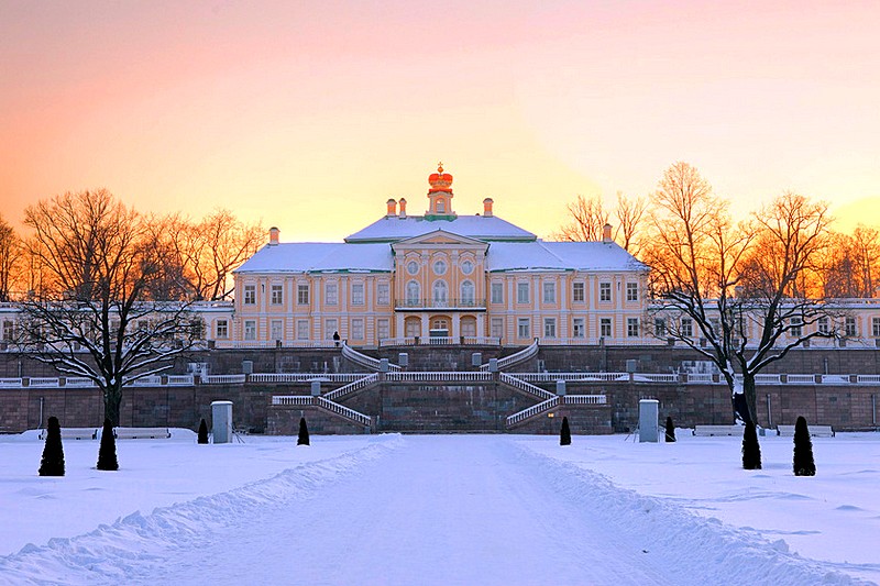 Grand Menshikov Palace in Oranienbaum dominates the surrounding grounds, west of St Petersburg, Russia Grand Menshikov Palace in Oranienbaum dominates the surrounding grounds, west of St Petersburg, Russia