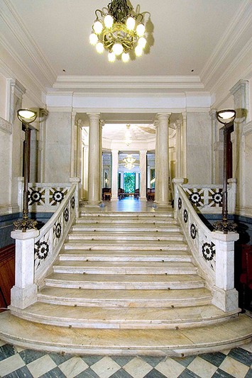 Main entrance to the Kschessinska Mansion in St Petersburg, Russia