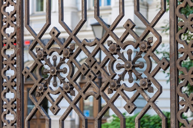 Wrought-iron railings produced by San-Galli in St Petersburg, Russia