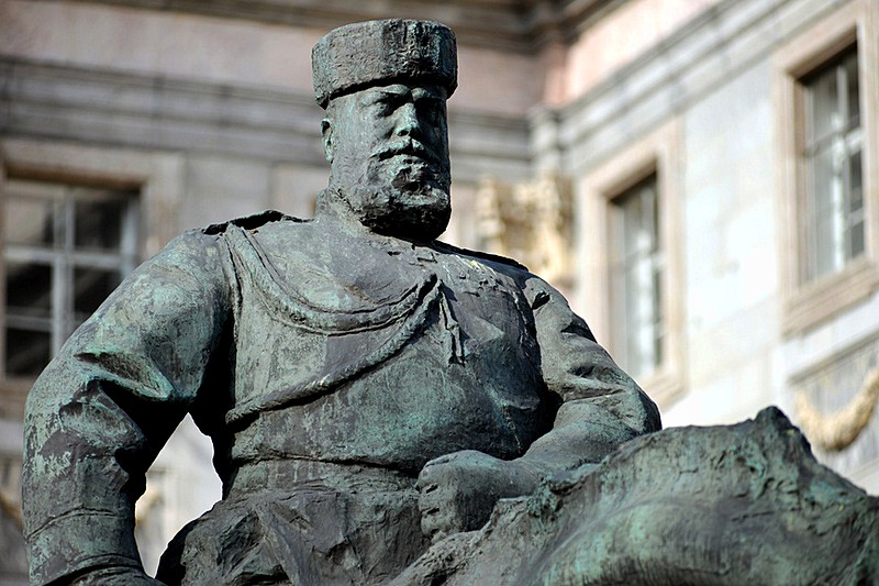 Detail of the Monument to Alexander III in Saint-Petersburg, Russia