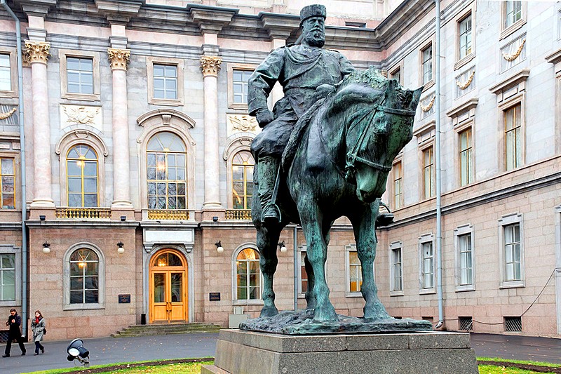 Monument to Alexander III in the courtyard of the Marble Palace of the Russian Museum in St Petersburg, Russia