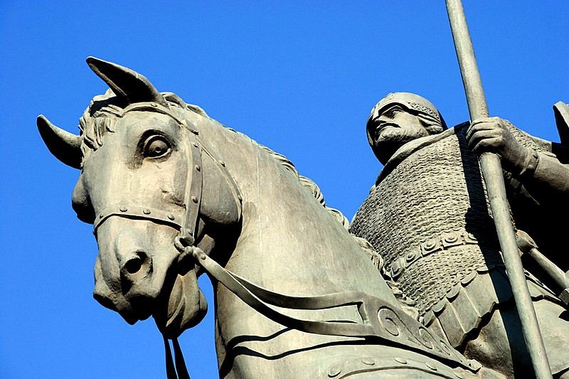 Detail of the Monument to Prince Alexander Nevsky in Saint-Petersburg, Russia