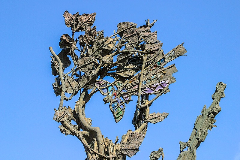 Detail from the Monument to Alfred Nobel in St Petersburg, Russia