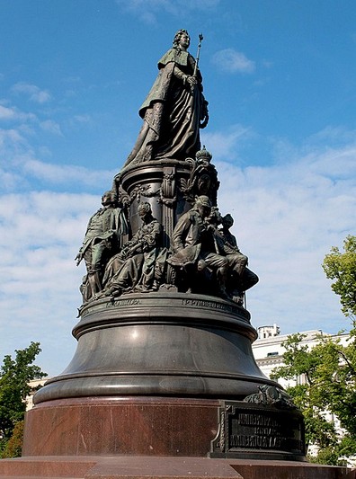 Monument to Catherine the Great in St Petersburg, Russia