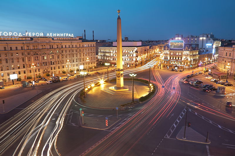 Leningrad - Hero-City Obelisk on Ploshchad Vosstaniya in St Petersburg, Russia