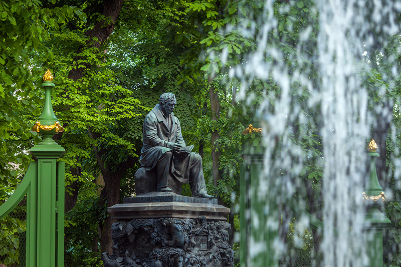 Monument to Ivan Krylov (fabulist) in the Summer Garden in St Petersburg, Russia Monument to Ivan Krylov (fabulist) in the Summer Garden in St Petersburg, Russia