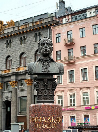 Monument to Antonio Rinaldi (architect) on Manezhnaya Ploshchad in Saint-Petersburg, Russia