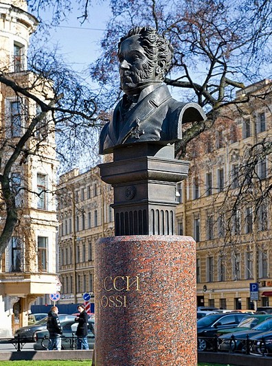 Monument to Carlo Rossi (architect) on Manezhnaya Ploshchad in St Petersburg, Russia