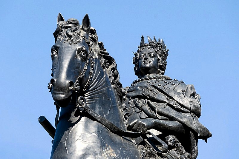 Monument to Peter the Great at St Michael's Castle in St Petersburg, Russia