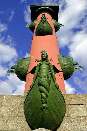 Decoration of a Rostral Column in Saint-Petersburg, Russia