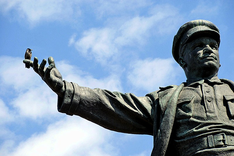 Detail of the Monument to Sergey Kirov in Saint-Petersburg, Russia