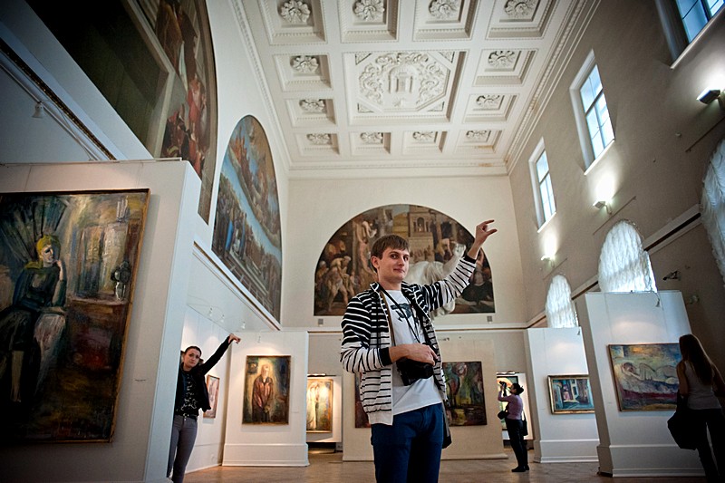Inside the Academy of Fine Arts Museum in St Petersburg, Russia