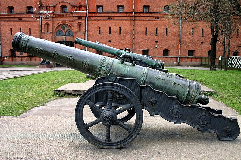 Ancient cannons the Museum of the Artillery, Engineers and Signal Corps in Saint-Petersburg, Russia