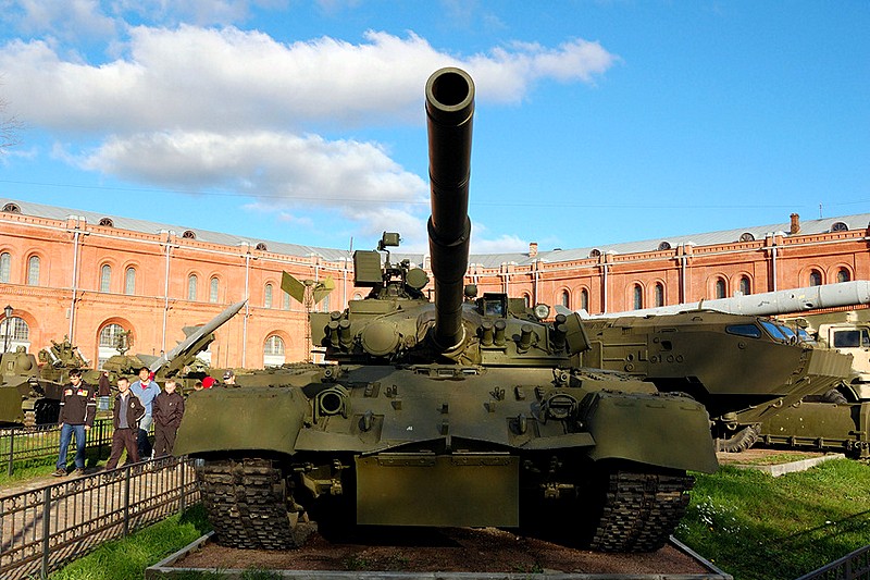 T-34 WWII-era tank and other equipment at the Museum of the Artillery, Engineers and Signal Corps in St Petersburg, Russia