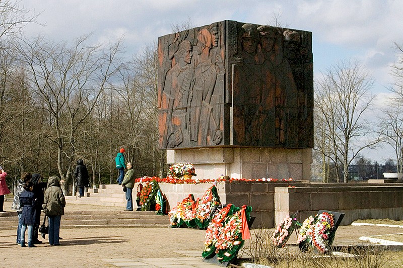 Monument at Nevsky Piatachok (Neva Bridgehead) outside St Petersburg, Russia