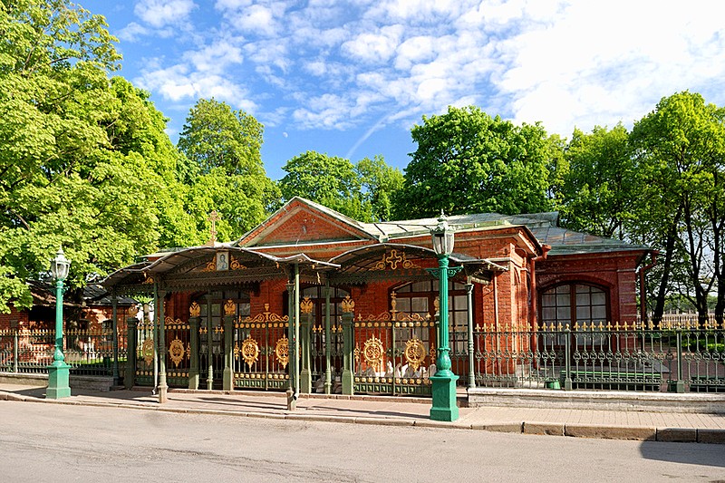 Pavilion housing the Cabin of Peter the Great on Petrovskaya Embankment in St Petersburg, Russia