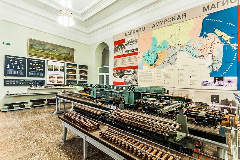 Exhibits at the Railway Museum in St Petersburg, Russia