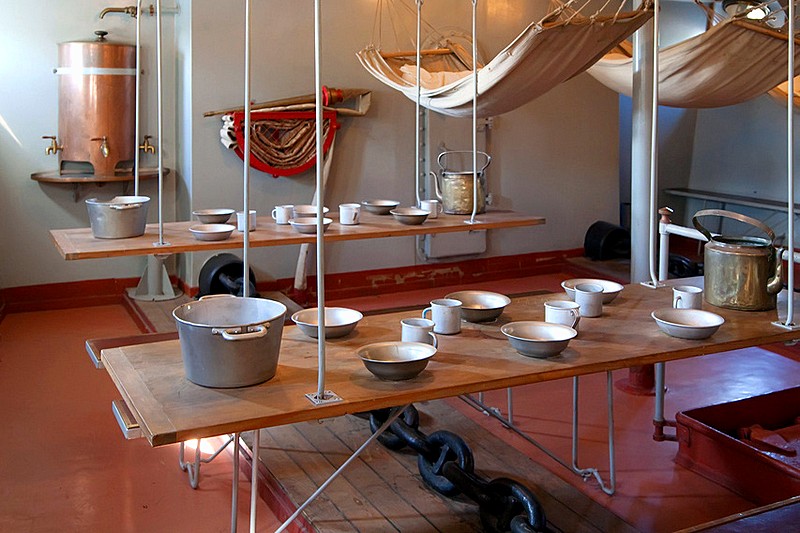 Interiors of the Cruiser Aurora in Saint-Petersburg, Russia