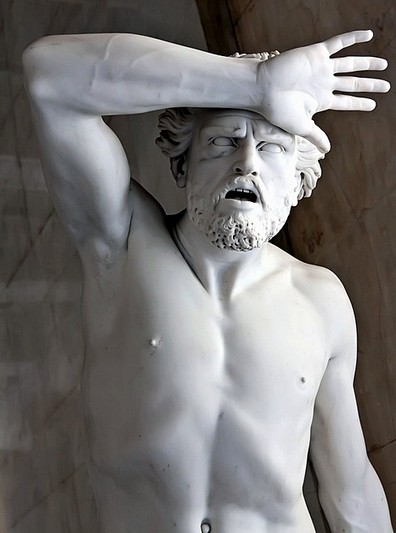 Marble statue in the antiquities collections at the Hermitage Museum in St Petersburg, Russia