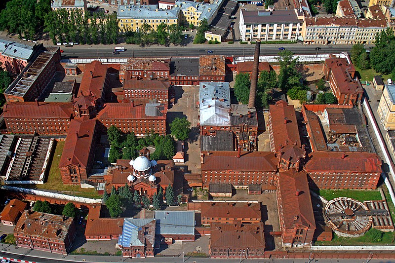 Bird's-eye view of Kresty Prison in Saint-Petersburg Russia