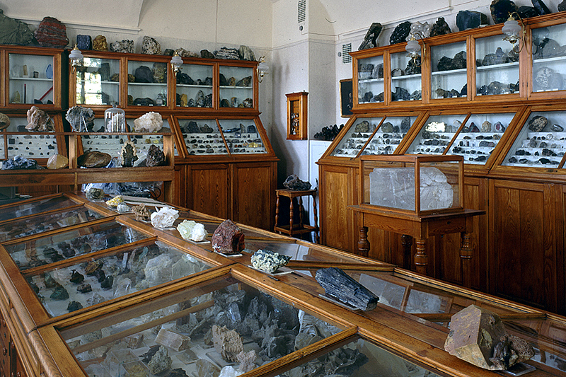 Collection of Mineralogical Museum in St Petersburg, Russia