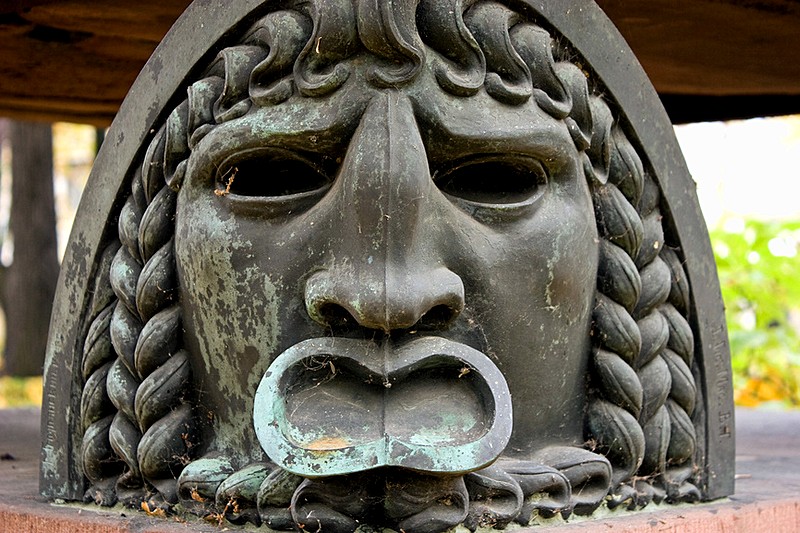 Exhibits at the Museum of Urban Sculpture in St Petersburg, Russia