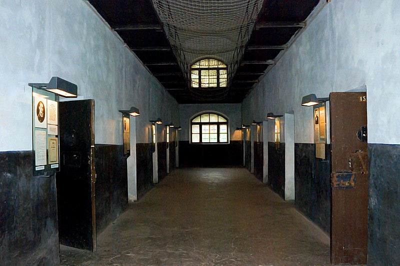 Corridors of the prison at Oreshek Fortress, east of St Petersburg