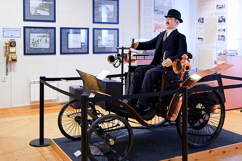 Late 19th century car in the collections of the Peter and Paul Fortress (City History Museum) in St Petersburg, Russia